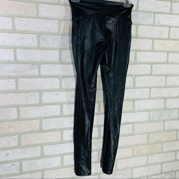 SPANX Black Faux Leather Leggings Size L - Picture 8 of 11